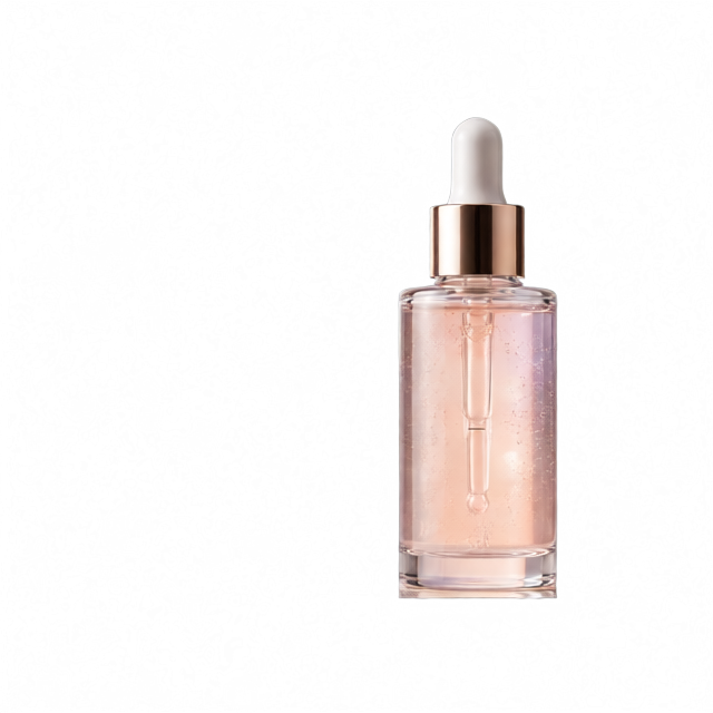 Serum bottle separated onto its own transparent layer