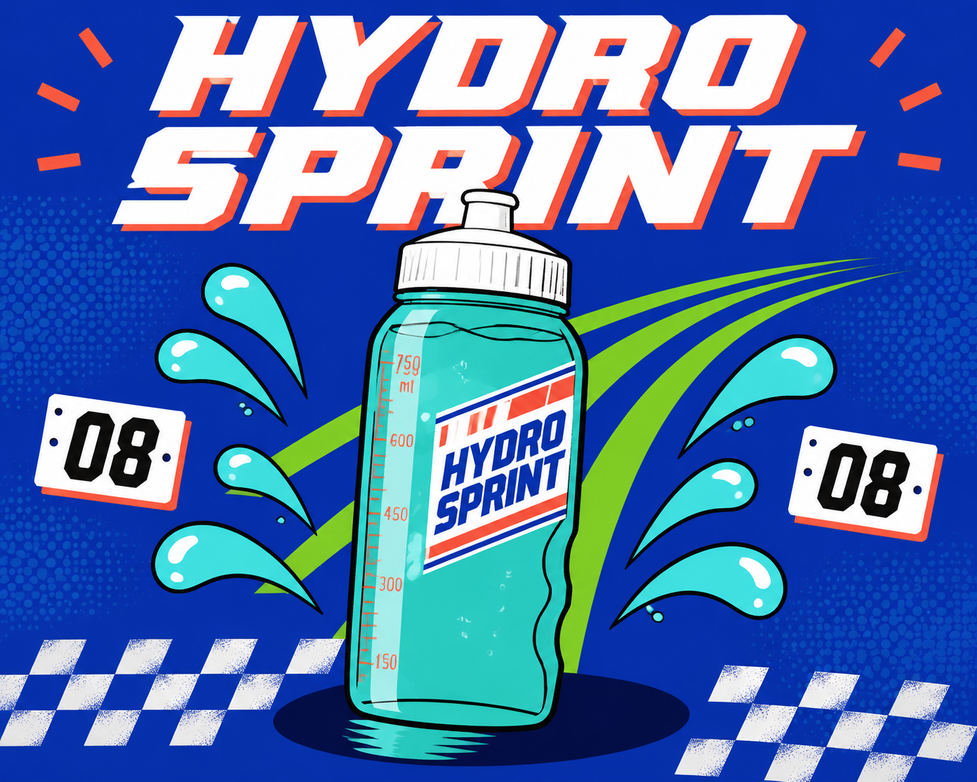 Flat Hydro Sprint sports bottle poster used as the input image